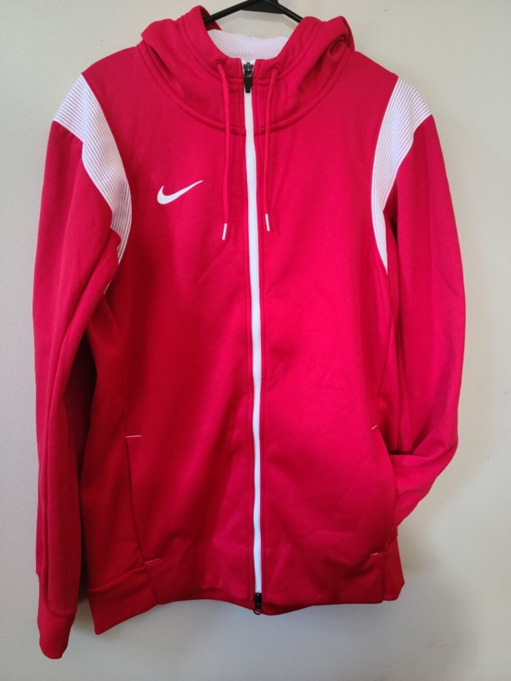 NWT Nike Mens Therma-Fit FZ Hoodie Red/White Sz Small Zip Up Jacket Sweatshirt